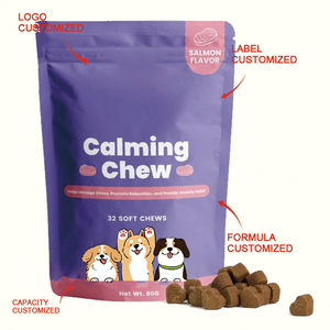 Masticables Orgánicos Avanzados para Calmar a los Perros, Sabor a Salmón Salvaje, Ayuda con la Ansiedad por Separación, Calma los Nervios, Bienestar Diario, Frasco de 80g - Product Image 2