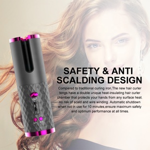 Mini rizador de pelo automático inalámbrico, recargable por USB, rotación automática, antienredos, portátil, promocional - Product Image 6