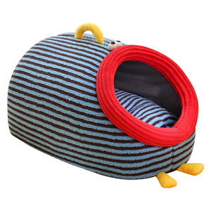 Nueva caseta para mascotas a rayas con asa, caseta para perros, caseta cálida para gatos para otoño e invierno, espacio grande cerrado, caseta tipo casa - Product Image 5