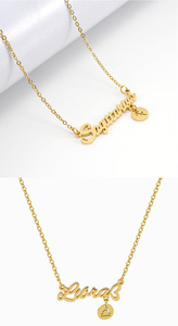 แฟชั่นใหม่สร้อยคอชุบทอง18K สแตนเลสตัวอักษรราศี12ดาวสำหรับผู้หญิง - Product Image 3