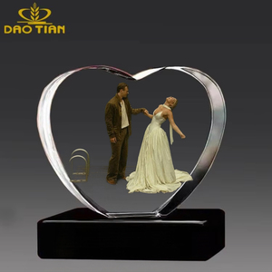 Cœur en cristal K9 <span class=keywords><strong>Amour</strong></span> éternel - Souvenir gravé au laser 3D pour les couples, cadeau d'anniversaire et de mariage - Product Image 4