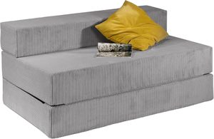 Folding Bean Bag Sofa Bed Floor <strong>Mattress</strong> with Grey Corduroy Fabric Cover Removable and Washable Cover Sleeping Surface - Product Image 3