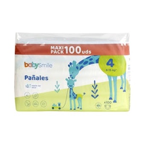 Couches Bébé Taille 4 (8-15 kg) BabySmile 100 Unités - Product Image 1
