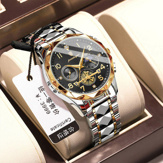 Poedagar 972 Business Vintage Quartz Wristwatch Waterproof Luminous Hands Fashion Casual Luxury Wrist Watch for Men Montre Reloj