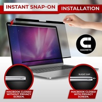 Protecteur d'écran de confidentialité pour ordinateur portable pour MacBook Air & Pro M1/M2 Filtre de confidentialité magnétique Protecteur d'écran avec 13 pouces/13.6 pouces-16 pouces