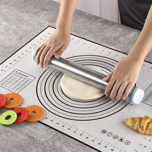 Stainless Steel <b>Rolling</b> Pin 17 Inch Adjustable Thickness With Graduations For Bakery Dough Kneading <b>Tool</b> - Product Image 2