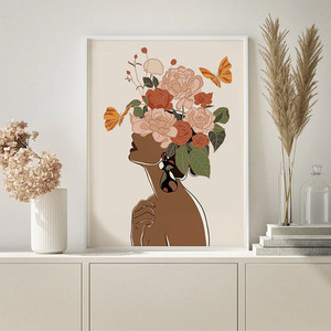 Poster di tela donna fiore - Product Image 1