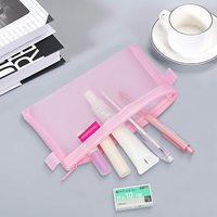 Sacs d'organisation en maille à fermeture éclair Gelory Trousse à crayons en nylon transparent Sac de rangement pour papeterie scolaire pour le bureau