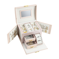 Boîte de rangement pour bijoux en cuir avec logo personnalisé OMT - Cadeau pour bagues, bracelets, colliers et boucles d'oreilles
