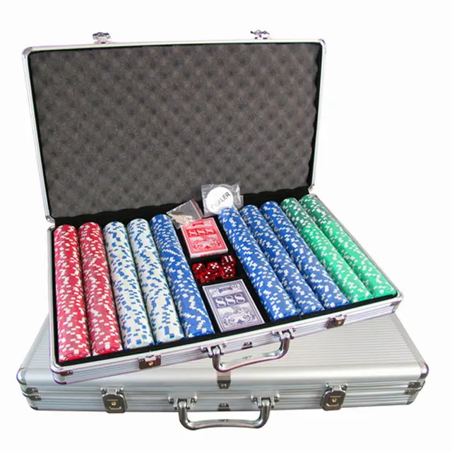 500 Poker Chip di Alluminio di Caso di Caso di Gioco D'azzardo con schiuma EVA