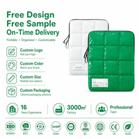 Bolsa para portátil acolchada de nailon brillante con logotipo personalizado, funda para portátil impermeable y duradera para mujer
