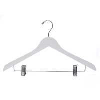Vente en gros d'usine de haute qualité cintre en bois blanc personnalisé avec clip