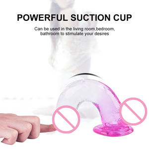 قضيب اصطناعي جيلي TPE ناعم وواقعي متدرج اللون للبيع بالجملة مع قاعدة شفط، لعبة جنسية للمداعبة للرجال والنساء والأزواج - Product Image 5