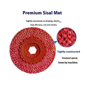 Ruota di lucidatura in juta/Sisal con anima in gomma di media durezza da 4 pollici per smerigliatrice angolare OEM sbavatura e lucidatura in acciaio inossidabile - Product Image 4