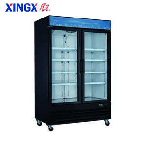 53 "Black Battente In Vetro Porta Merchandiser Frigorifero con Illuminazione A LED-Impianti di Refrigerazione