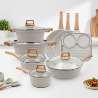 Ensemble de casseroles et poêles antiadhésives SANLANG pour cuisinière à induction, cuisine, blanc