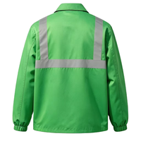 Veste de travail réfléchissante verte personnalisée OEM, ANSI, multi-poches, résistante à l'usure, vêtements de travail pour le printemps et l'automne, uniforme de jardinage et d'entretien