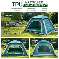 Tente de camping automatique gonflable de luxe OUTAFUN pour 1 à 2 personnes, quatre saisons, en PVC, double couche, protection UV, une chambre