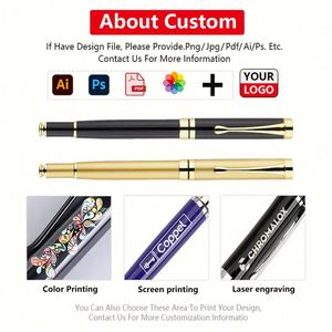 Bolígrafo Promocional Personalizado con Logotipo, Regalo Empresarial de Lujo, Bolígrafo de Metal Negro con Rodillo, 2 Recargas, Juego de Bolígrafos con Punta de Bola y Caja - Product Image 3