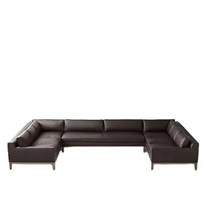Venda de sofá de couro para sala de estar, moderno sofá secional