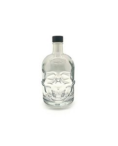 <span class=keywords><strong>Botella</strong></span> <span class=keywords><strong>de</strong></span> Vidrio para Whisky, <span class=keywords><strong>Vodka</strong></span>, Brandy y Licores, con Forma <span class=keywords><strong>de</strong></span> <span class=keywords><strong>Calavera</strong></span>, Acabado Mate, Transparente, con Relieve, Capacidad Personalizable, Venta Caliente - Product Image 3