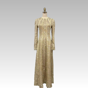 Abito da Sera di Lusso Modesto <span class=keywords><strong>con</strong></span> Paillettes Abaya Argento Dubai Vestito Maxi Musulmano Lungo da Festa per il Ramadan Abbigliamento di Design ODM - Product Image 5