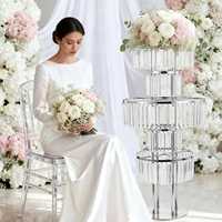 Support de centre de table en acrylique pour lustre, avec pendentif en cristal transparent, élégant et professionnel, pour la décoration florale d'événements romantiques et de mariages
