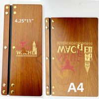 Penyangga Menu Kayu Walnut A4 Multi Daun, Stand Meja Putar, Display Restoran Kafe