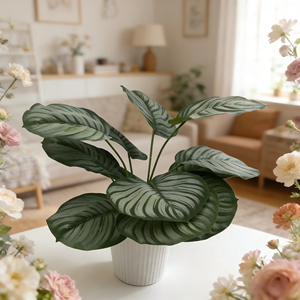 Vase en céramique blanc brillant avec arrangement de faux <span class=keywords><strong>eucalyptus</strong></span> - Décoration intérieure - Product Image 4