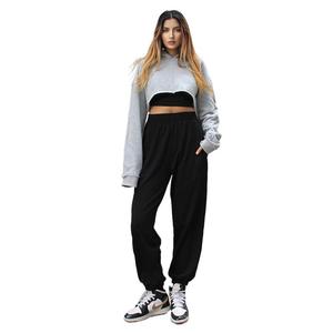 Pantalon de survêtement <span class=keywords><strong>long</strong></span> personnalisé avec logo pour <span class=keywords><strong>femme</strong></span>, pantalon de survêtement gris décontracté, nouveau modèle automne-hiver - Product Image 1