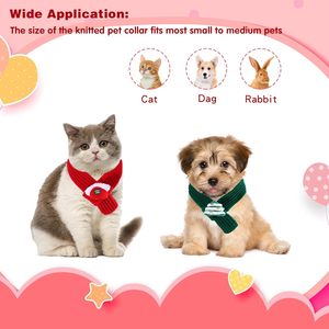 Écharpe de Noël rayée pour animaux de compagnie, écharpe en peluche mignonne de dessin animé pour chien, cadeau de Noël pour chiot, accessoires de Noël pour animaux de compagnie - Product Image 3
