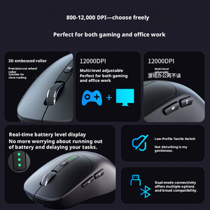 เมาส์เสียงอัจฉริยะ AI ไร้สาย 2.4G สำหรับโหมดคู่ ไฟ RGB ปรับแสงได้ตามหลักสรีรศาสตร์ สำหรับคนถนัดขวา พร้อมไฟแสดงสถานะ รองรับ<span class=keywords><strong>การ</strong></span>แปลภาษาและ <span class=keywords><strong>PPT</strong></span> - Product Image 3