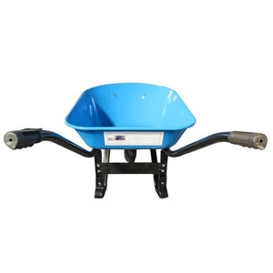 Brouette de chantier robuste WB7400 150 kg avec roue pneumatique 4.00-8, chariot de jardin avec plateau métallique thermolaqué - Product Image 3