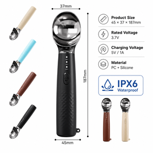 Cuillère à glace chauffante professionnelle, cuillère chauffante électrique avec charge rapide de type C, batterie 2600 mAh pour glace dure comme du verre - Product Image 1