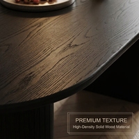 Vente directe d'usine, table à manger ovale en bois massif, style moderne minimaliste et luxueux, personnalisable, robuste, durable, écologique