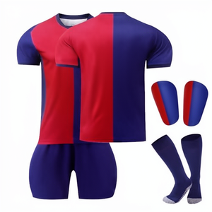 Uniformes de Fútbol para Niños y Jóvenes al por Mayor, con Logotipo y Números Impresos, Manga Corta, 100% Poliéster, Secado Rápido - Product Image 1
