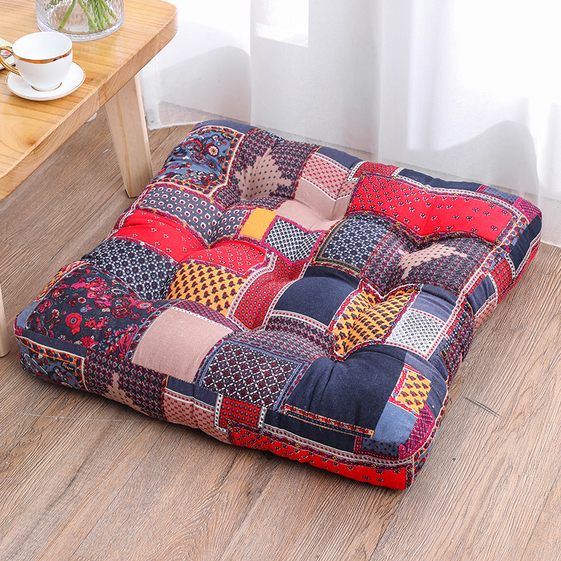 PRIMEPATIO Moroccan Floor Pillows For Adults, 2 Pack Outdoor Waterproof Floor Cushions Sitting, Boho Large Meditation Cushion Seating Bohemian, Mandala Seat Cushion, Square