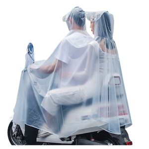 เสื้อกันฝนใส PVC ขนาดใหญ่พิเศษสำหรับผู้หญิงแจ็คเก็ตแบบใช้ซ้ำได้ฝนสำหรับปอนโชสีแดงขาวพิมพ์ลายสำหรับทัวร์กันฝน - Product Image 4