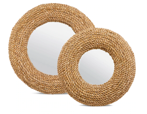 Miroir jonc de mer de haute qualité naturel fait à la main maison mur décoratif Design moderne naturel Vintage luxe en gros - Product Image 6