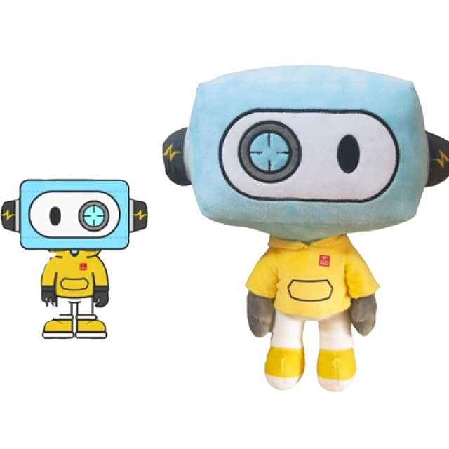 Custom 10cm Fabric Plushies Blue Robot Cute Stuffed Animal Toys Kpop Plush Doll