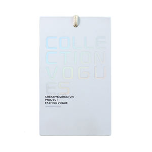 Etiquette suspendue laser de luxe personnalisée étiquette volante en papier holographique pour vêtement vêtement - Product Image 3