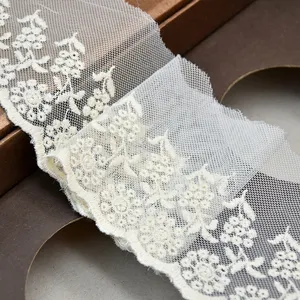African French Embroidered Lace Bridal Lace With Eyelash Fabric For Wedding 210239 Beautiful Fancy 300cm Width Dress Woman Shoes