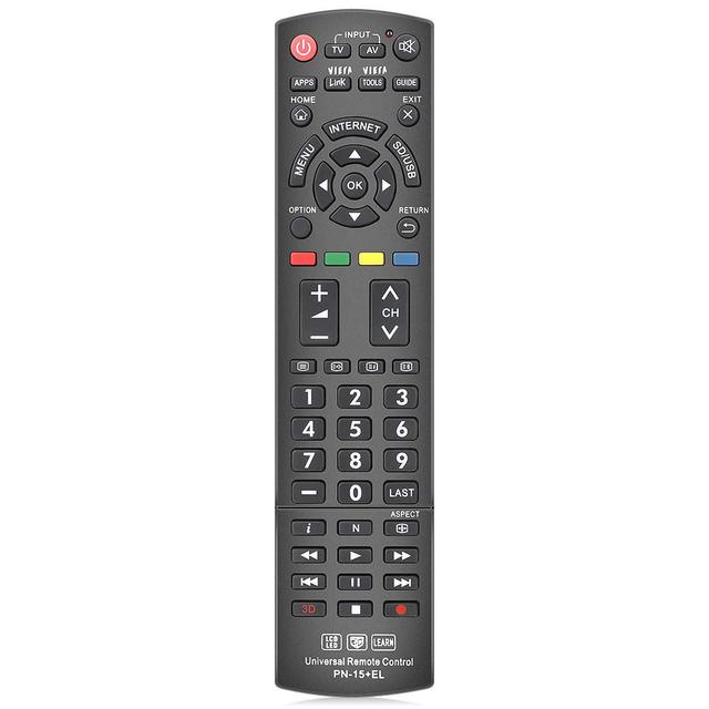 Universal Replacement Lost Remote Control PN-15+EL for Almost ALL Panasonic Brand TV N2QAYB000485 N2QAYB000100 N2QAYB000221 N2QA