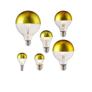 Bombilla LED Edison <span class=keywords><strong>E27</strong></span> con Recubrimiento Dorado, Semi-Cromada, <span class=keywords><strong>4W</strong></span>, G45/G80/G95/G125, Antideslumbrante, Globo, AC220V, Residencial, Regulable - Product Image 1
