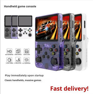 Konsol <span class=keywords><strong>Game</strong></span> Arcade genggam warna ungu, konsol <span class=keywords><strong>Game</strong></span> saku R36S Arkos 2.0 layar IPS 3.5 inci pemutar <span class=keywords><strong>Game</strong></span> portabel - Product Image 3