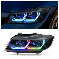 Feux avant pour BMW Série 3 E90, assemblage de phares modifiés LED avec éclairage halogène xénon RGB, mise à niveau
