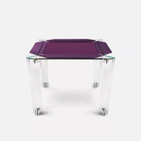Table de jeu de mahjong transparente en acrylique pour 4 joueurs, moderne, luxueuse, durable, de haute qualité, multi-jeux, poker, backgammon, couverture