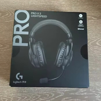 Untuk Logitech G Pro X 2 Headset game nirkabel, Headset Gaming dinamis suara Surround 7.1 tampilan Digital 30ms Delay 20 + jam