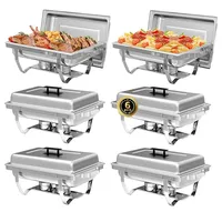 Chafing Dish Buffetset 8QT Elektrisch RVS Ecologisch Rechthoekige Grote Pannen Voedselwarmer Brandstofhouder Catering