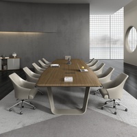 Ensemble de table et de chaises de conférence moderne pour hôtel, mobilier de bureau durable et écologique avec pieds en métal